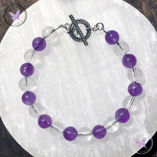 Amethyst & Clear Quartz Healing Bracelet